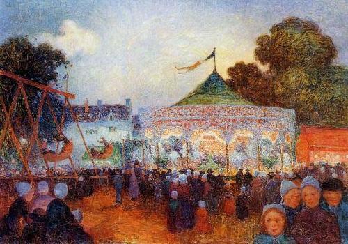 unknow artist Carousel at Night at the Fair china oil painting image